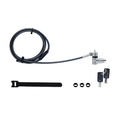 StarTech.com Universal Laptop Lock 6.6ft (2m), Security Cable For Notebook Compatible With Noble Wedge® / Nano / K-Slot; Keyed Locking Cable - Anti-Theft Cut-Resistant Steel Cable (UNIVK-LAPTOP-LOCK) - Security cable lock - black, silver - 2 m - 5