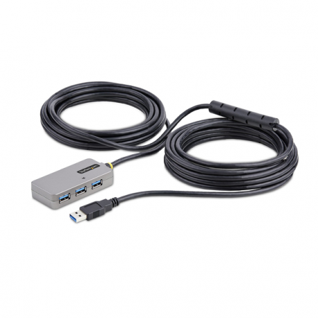 StarTech.com USB Extender Hub, 10m USB 3.0 Extension Cable with 4-Port USB Hub, Active / Bus Powered USB Repeater Cable, Optional 20W Power Supply Included - USB-A Hub w /  ESD Protection (U01043-USB-EXTENDER) - Hub - 4 x USB 3.2 Gen 1 - desktop - 0