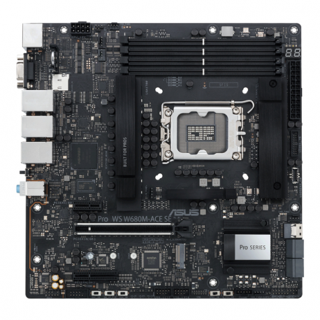 ASUS PRO WS W680M-ACE SE - Motherboard - micro ATX - LGA1700 Socket - W680 Chipset - USB 3.2 Gen 1, USB 3.2 Gen 2, USB-C 3.2 Gen2, USB-C 3.2 Gen 2x2 - Gigabit LAN, 2 x 2.5 Gigabit LAN - onboard graphics - HD Audio (8-channel) - 0