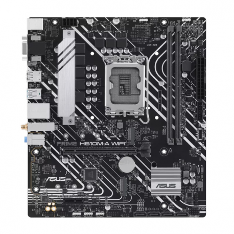 ASUS PRIME H610M-A WIFI - Motherboard - micro ATX - LGA1700 Socket - H610 Chipset - USB 3.2 Gen 1, USB 3.2 Gen 2 - Gigabit LAN, Wi-Fi, Bluetooth - onboard graphics (CPU required) - HD Audio (8-channel) - 0