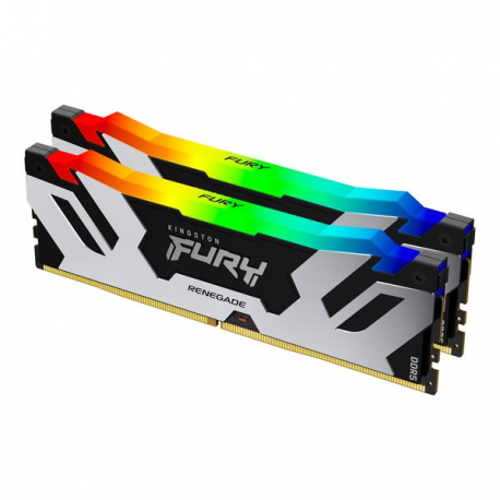 Kingston FURY Renegade RGB - DDR5 - kit - 96 GB: 2 x 48 GB - DIMM 288-pin - 6400 MHz  /  PC5-51200 - CL32 - 1.4 V - unbuffered - on-die ECC - black & silver - 0