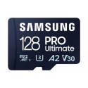 Samsung PRO Ultimate MB-MY128SA - Flash memory card (SD adapter included) - 128 GB - A2  /  Video Class V30  /  UHS-I U3 - microSDXC UHS-I - blue