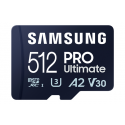 Samsung PRO Ultimate MB-MY512SA - Flash memory card (SD adapter included) - 512 GB - A2  /  Video Class V30  /  UHS-I U3 - microSDXC UHS-I - blue