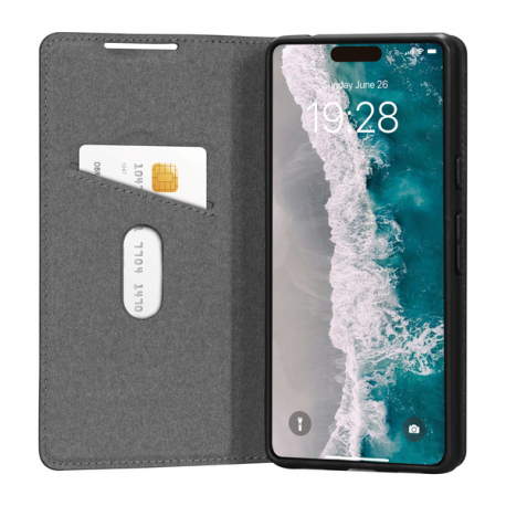 dbramante1928 Oslo - Flip cover for mobile phone - plastic, vegan leather - black - for Apple iPhone 15 Pro - 4
