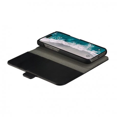 dbramante1928 Stockholm - Flip cover for mobile phone - plastic, vegan leather - black - for Apple iPhone 15 Pro Max - 4