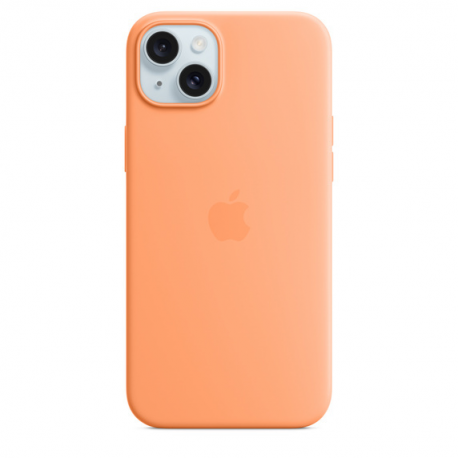 Apple - Back cover for mobile phone - MagSafe compatibility - silicone - orange sorbet - for iPhone 15 Plus - 0