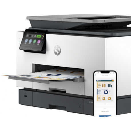 HP Officejet Pro 9130b All-in-One - Multifunction printer - colour - ink-jet - Legal (216 x 356 mm) (original) - A4 / Legal (media) - up to 23 ppm (copying) - up to 25 ppm (printing) - 250 sheets - 33.6 Kbps - USB 2.0, LAN, USB host, Wi-Fi(ac) - 3