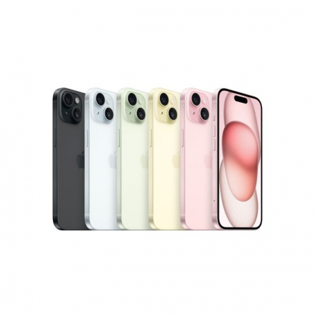 Apple iPhone 15 - 5G smartphone - dual-SIM  /  Internal Memory 128 GB - OLED display - 6.1" - 2556 x 1179 pixels - 2x rear cameras 48 MP, 12 MP - front camera 12 MP - black - 5