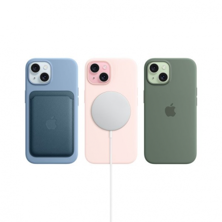 Apple iPhone 15 - 5G smartphone - dual-SIM  /  Internal Memory 128 GB - OLED display - 6.1" - 2556 x 1179 pixels - 2x rear cameras 48 MP, 12 MP - front camera 12 MP - blue - 9