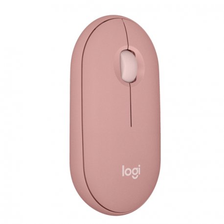 Logitech Pebble 2 M350s - Mouse - optical - 3 buttons - wireless - Bluetooth 5.2 LE - tonal rose - 0
