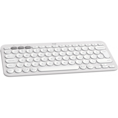 Logitech Pebble Keys 2 K380s - Keyboard - wireless - Bluetooth LE - QWERTY - US International - tonal white - 1