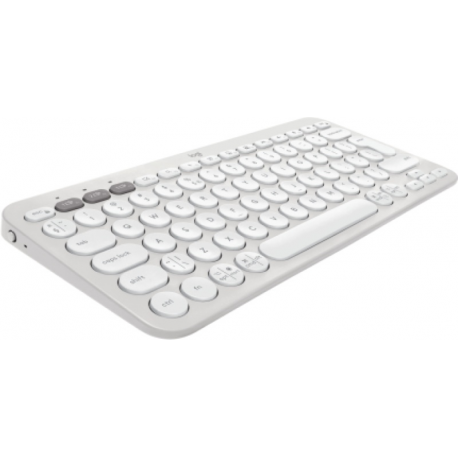 Logitech Pebble Keys 2 K380s - Keyboard - wireless - Bluetooth LE - QWERTY - US International - tonal white - 2