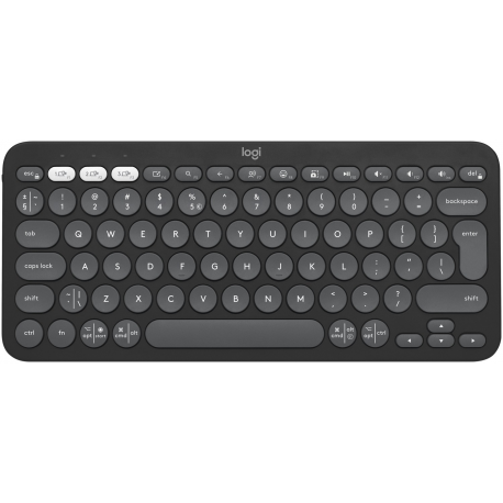 Logitech Pebble Keys 2 K380s - Keyboard - wireless - Bluetooth LE - QWERTY - US International - tonal graphite - 0