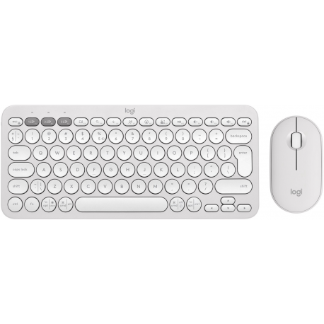 Logitech Pebble 2 Combo - Keyboard and mouse set - wireless - Bluetooth LE - QWERTY - US International - tonal white - 0