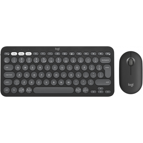 Logitech Pebble 2 Combo for Mac - Keyboard and mouse set - wireless - Bluetooth LE - QWERTY - US International - tonal graphite - 0