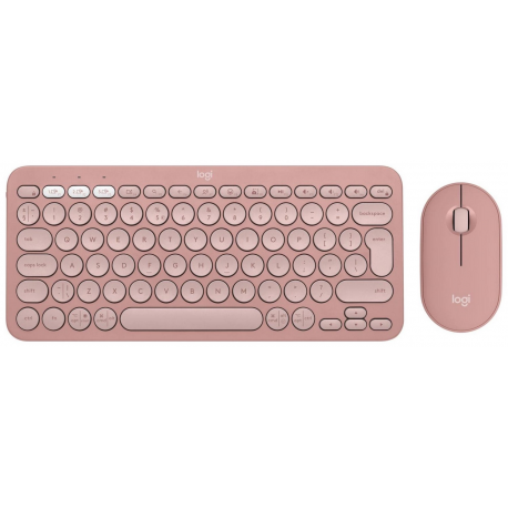 Logitech Pebble 2 Combo - Keyboard and mouse set - wireless - Bluetooth LE - QWERTY - US International - tonal rose - 0