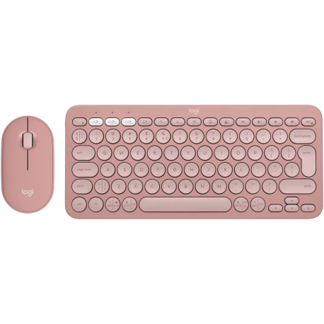 Logitech Pebble 2 Combo - Keyboard and mouse set - wireless - Bluetooth LE - QWERTY - US International - tonal rose - 1