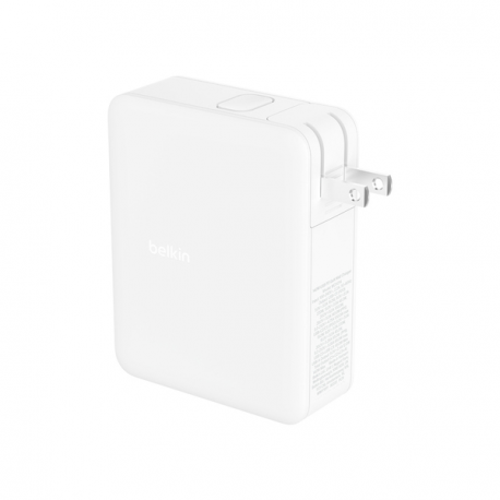 Belkin BoostCharge Pro - Power adapter - GaN technology - 140 Watt - Fast Charge, Power Delivery 3.1 - 4 output connectors (USB, 3 x USB-C) - white - 3