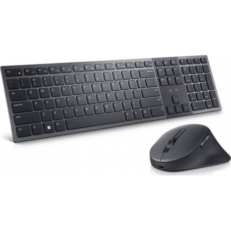 Dell Premier KM900 - Keyboard and mouse set - collaboration - backlit - wireless - 2.4 GHz, Bluetooth 5.1 - QWERTY - US International - graphite - with 3 years NBD Advance Exchange - 0