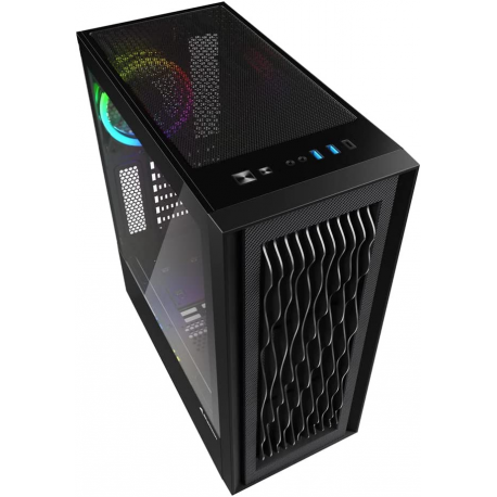 Sharkoon RGB Wave - Tower - ATX - windowed side panel (tempered glass) - no power supply - USB / Audio - 1