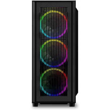 Sharkoon RGB Wave - Tower - ATX - windowed side panel (tempered glass) - no power supply - USB / Audio - 2