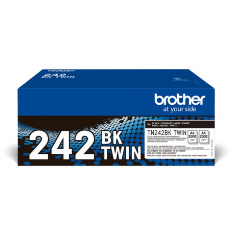 Brother TN242 BKTWIN - 2-pack - black - original - toner cartridge - for Brother DCP-9017, DCP-9022, HL-3142, HL-3152, HL-3172, MFC-9142, MFC-9332, MFC-9342 - 0