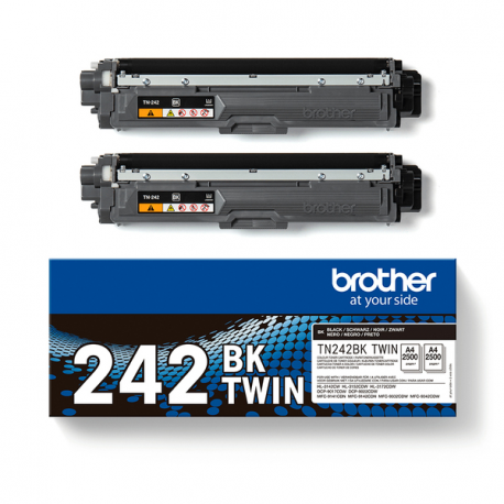 Brother TN242 BKTWIN - 2-pack - black - original - toner cartridge - for Brother DCP-9017, DCP-9022, HL-3142, HL-3152, HL-3172, MFC-9142, MFC-9332, MFC-9342 - 3