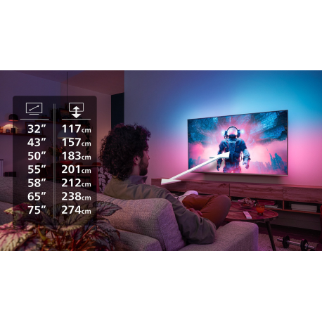 Philips The One 43PUS8518 - 43" Diagonal Class 8500 Series LED-backlit LCD TV - Smart TV - Android TV - 4K UHD (2160p) 3840 x 2160 - HDR - anthracite grey - 12