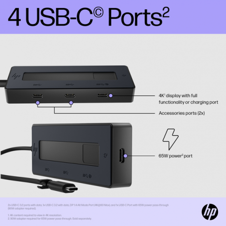 HP - Port replicator - USB-C - DP - Europe - 14