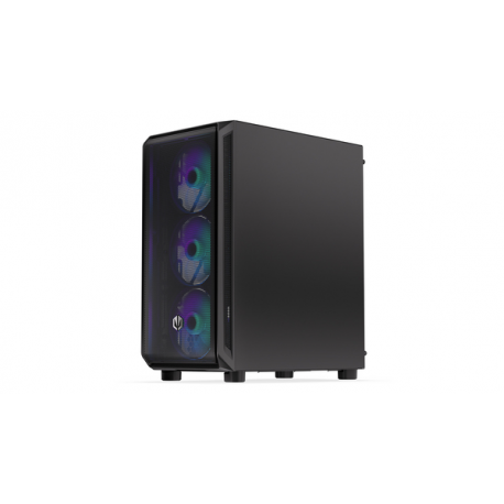 Endorfy Arx 500 ARGB - PC case - ATX - windowed side panel (tempered glass) - no power supply - black - USB / Audio - 23