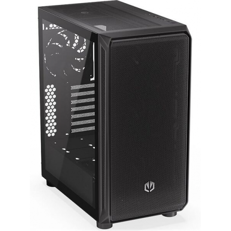 Endorfy Arx 500 Air - PC case - ATX - windowed side panel (tempered glass) - no power supply (ATX) - black - USB / Audio - 2