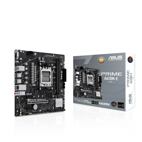 ASUS Prime A620M-E-CSM - Motherboard - micro ATX - Socket AM5 - AMD A620 Chipset - Gigabit LAN - onboard graphics (CPU required) - HD Audio (8-channel) - 6