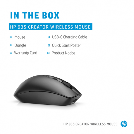 HP Creator 930 - Mouse - 10 buttons - wireless - Bluetooth - silver - for OMEN by HP Laptop 16; Victus by HP Laptop 16; Laptop 15, 17; Pavilion Plus Laptop 14 - 17