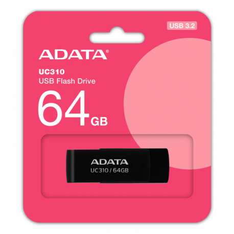ADATA UC310 - USB flash drive - 64 GB - USB 3.2 Gen 1 - black - 0