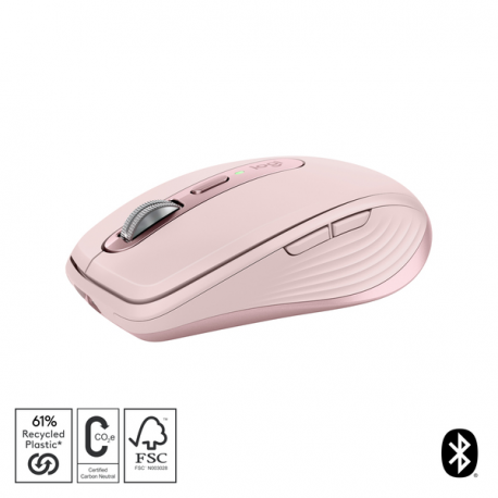 Logitech MX Anywhere 3S - Mouse - optical - 6 buttons - wireless - Bluetooth - Logitech Logi Bolt USB receiver - rose - 2