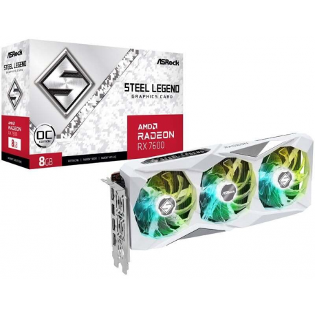ASRock Radeon RX 7600 Steel Legend 8GB OC - Graphics card ASRock Radeon RX 7600 Steel Legend 8GB OC - Graphics card