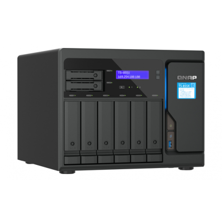 QNAP TS-855X - NAS server - 8 bays - SATA 6Gb/s - RAID RAID 0, 1, 5, 6, 10, 50, JBOD, 60 - RAM 8 GB - 2.5 Gigabit Ethernet / 10 Gigabit Ethernet - iSCSI support - 1