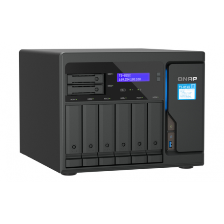 QNAP TS-855X - NAS server - 8 bays - SATA 6Gb/s - RAID RAID 0, 1, 5, 6, 10, 50, JBOD, 60 - RAM 8 GB - 2.5 Gigabit Ethernet / 10 Gigabit Ethernet - iSCSI support - 2