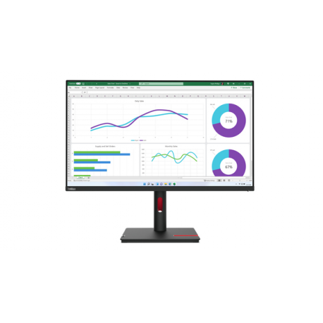 Lenovo ThinkVision T32p-30 - LED monitor - 31.5" - 3840 x 2160 4K - IPS - 350 cd / m² - 1000:1 - HDR10 - 4 ms - HDMI, DisplayPort, USB-C - raven black - 7