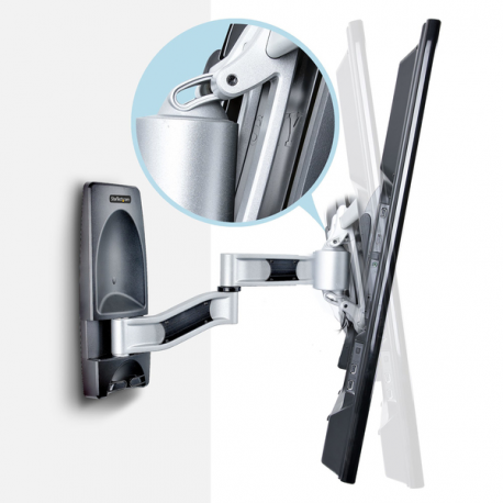 StarTech.com Articulating TV Wall Mount, VESA Wall Mount Supports 65 inch / 99lb / Flat / Curved TVs, Retractable Low Profile Wall Mount TV Bracket, Adjustable Corner TV Wall Mount, Swivel / Rotation / Tilt (TV-WALL-MOUNT-65FS) - Mounting kit (wall mount, 2 vertical brackets) - articulating - for curved  /  flat panel - low profile - aluminium, steel - black, silver - screen size: 26"-65" - wall-mountable - TAA Compliant - 2