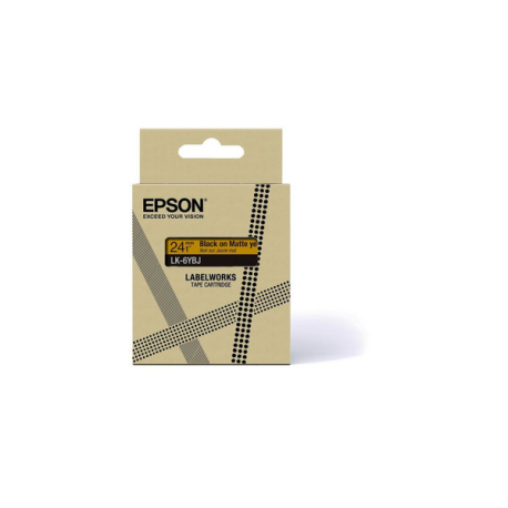 Epson LabelWorks LK-6YBJ - Black on matte yellow - Roll (2.4 cm x 8 m) 1 cassette(s) hanging box - tape cartridge - for LabelWorks LW-C610 - 0