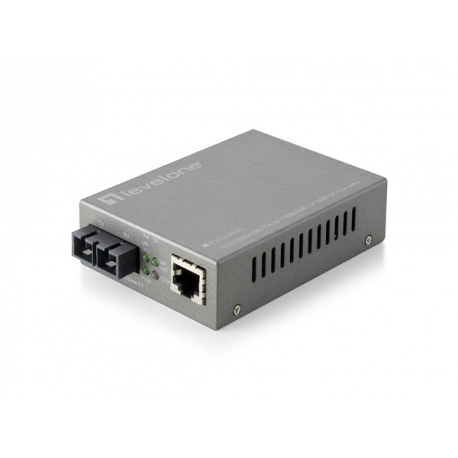 LevelOne Web Smart Series FVS-3120 - Fibre media converter - 100Mb LAN - 10Base-T, 100Base-TX, 100Base-LX - RJ-45  /  SC single-mode - up to 20 km - 0
