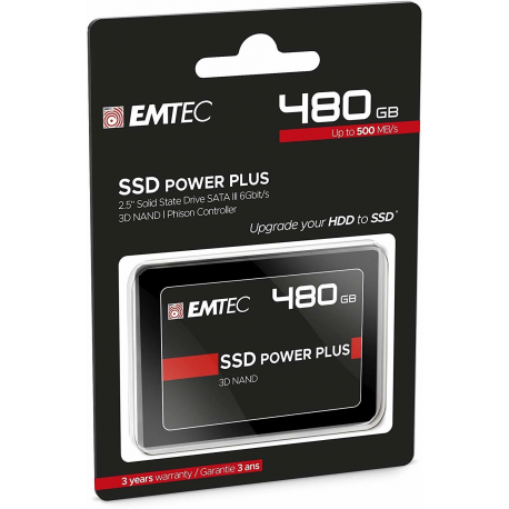 EMTEC X150 Power Plus 3D NAND - Solid state drive - 480 GB - internal - 2.5" - SATA 6Gb / s - 2