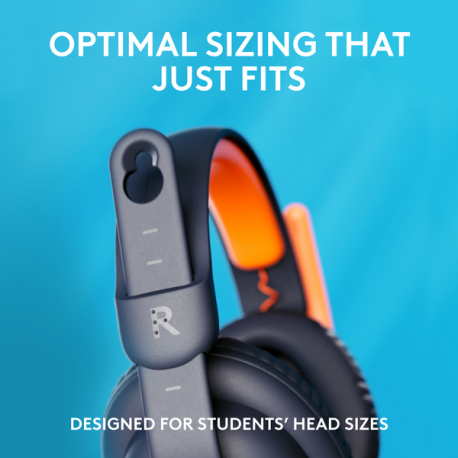 Logitech Zone Learn Over-Ear Wired Headset for Learners, USB-A - Headphones with mic - on-ear - replacement - wired - USB-C - 4