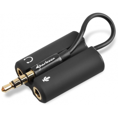 Sharkoon - Audio adaptor - 4-pole mini jack male to stereo mini jack female - 1