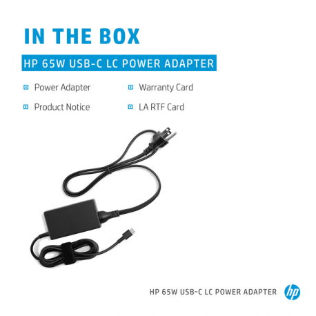 HP USB-C LC - Power adapter - AC - 65 Watt - United Kingdom - for Elite Mobile Thin Client mt645 G7; Pro Mobile Thin Client mt440 G3 - 2