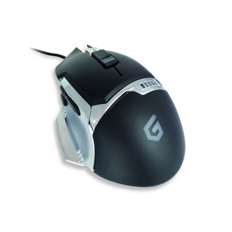 Conceptronic DJEBBEL 8 - Mouse - ergonomic - optical - 8 buttons - wired - USB - black, silver - 2