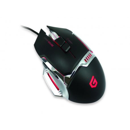 Conceptronic DJEBBEL 8 - Mouse - ergonomic - optical - 8 buttons - wired - USB - black, silver - 4