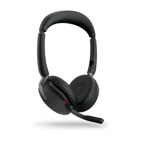 Jabra Evolve2 65 Flex UC Stereo - Headset - on-ear - Bluetooth - wireless - active noise cancelling - USB-C - black - Optimised for UC - 0
