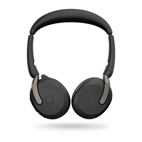 Jabra Evolve2 65 Flex UC Stereo - Headset - on-ear - Bluetooth - wireless - active noise cancelling - USB-C - black - Optimised for UC - 2